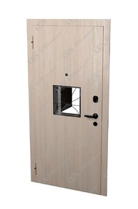 дверь для кассы с решеткой, отделка ламинат